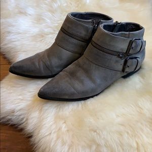 Pointed toe booties.